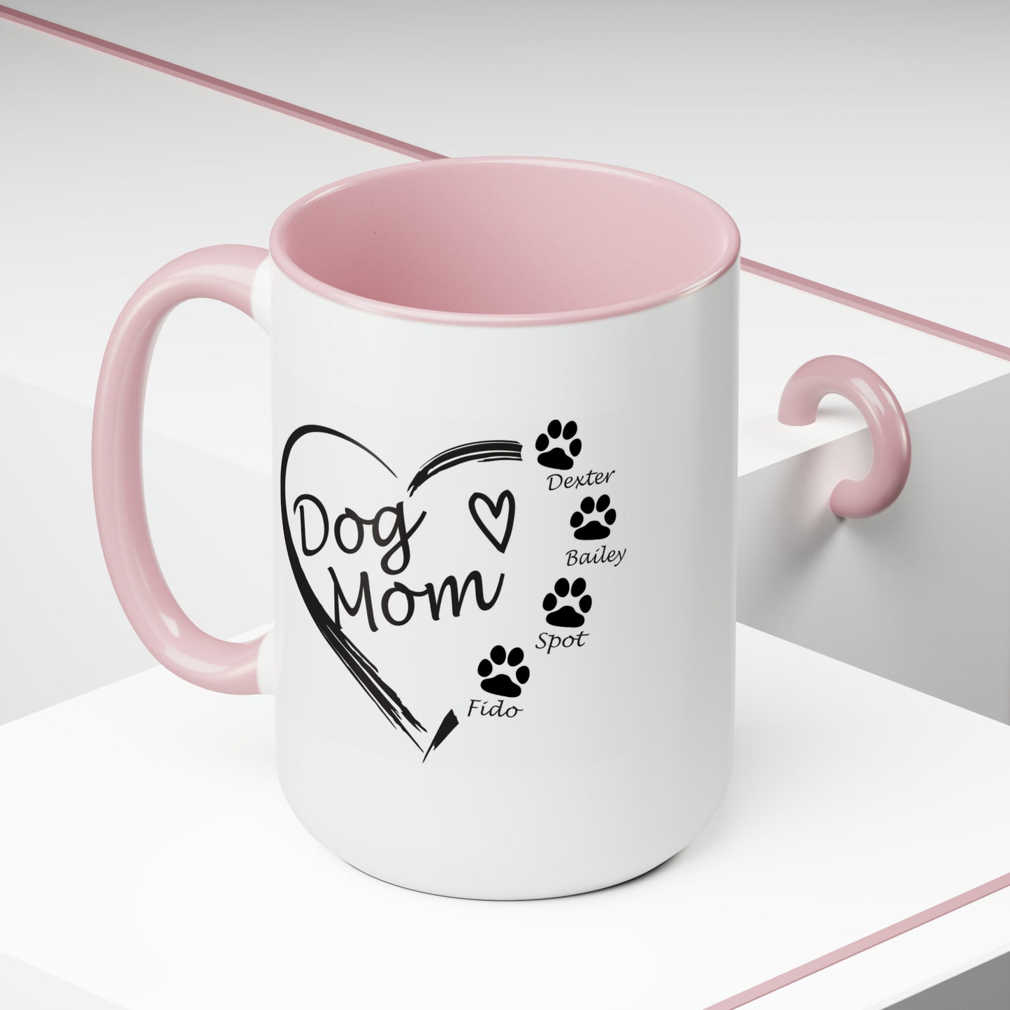 Dog Mom Personalized Coffee Mugs with image on both sides