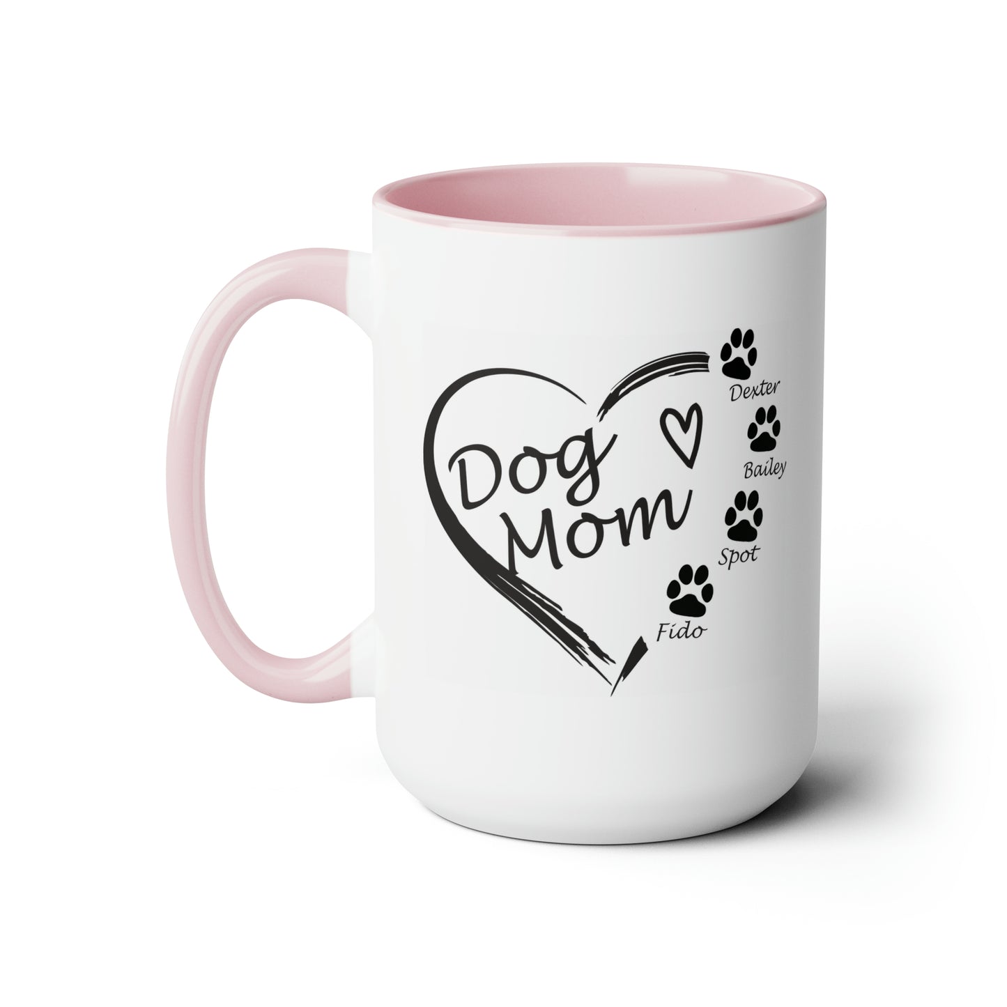 Dog Mom Personalized Coffee Mugs with image on both sides