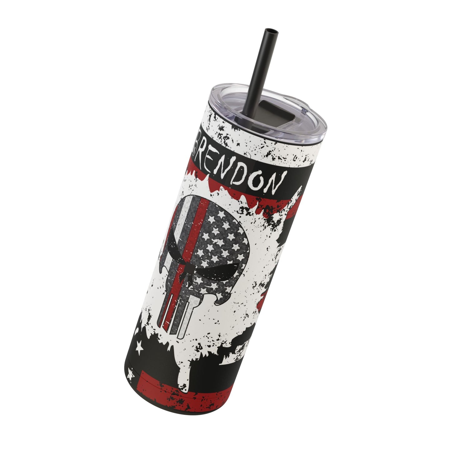 Personalized Firefighter Skinny Matte Tumbler, 20oz with lid and straw. Perfect gift for those in the Fire fighter profession.