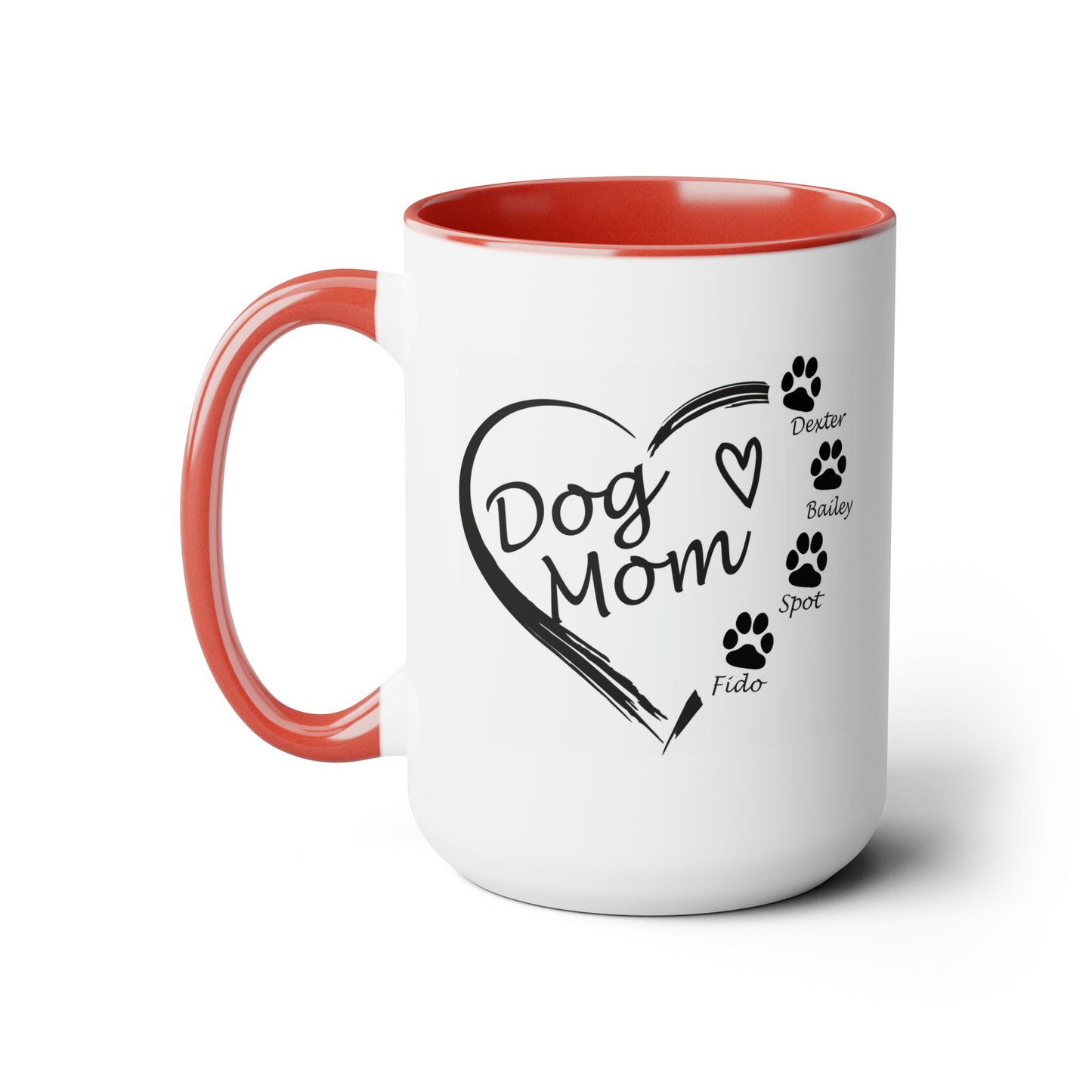 Dog Mom Personalized Coffee Mugs with image on both sides