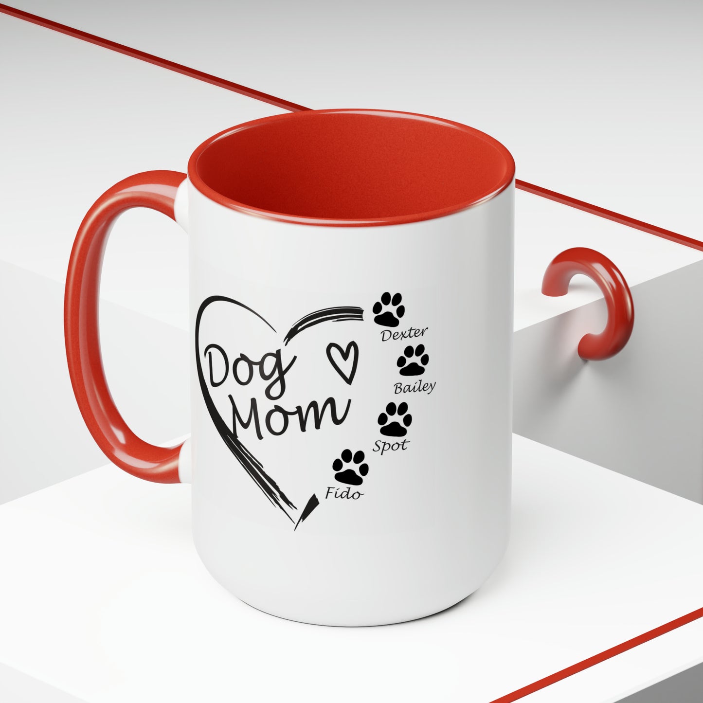 Dog Mom Personalized Coffee Mugs with image on both sides