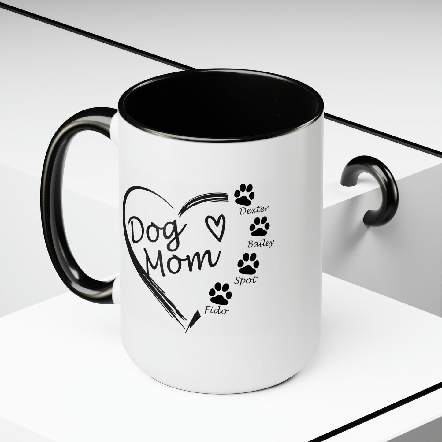 Dog Mom Personalized Coffee Mugs with image on both sides