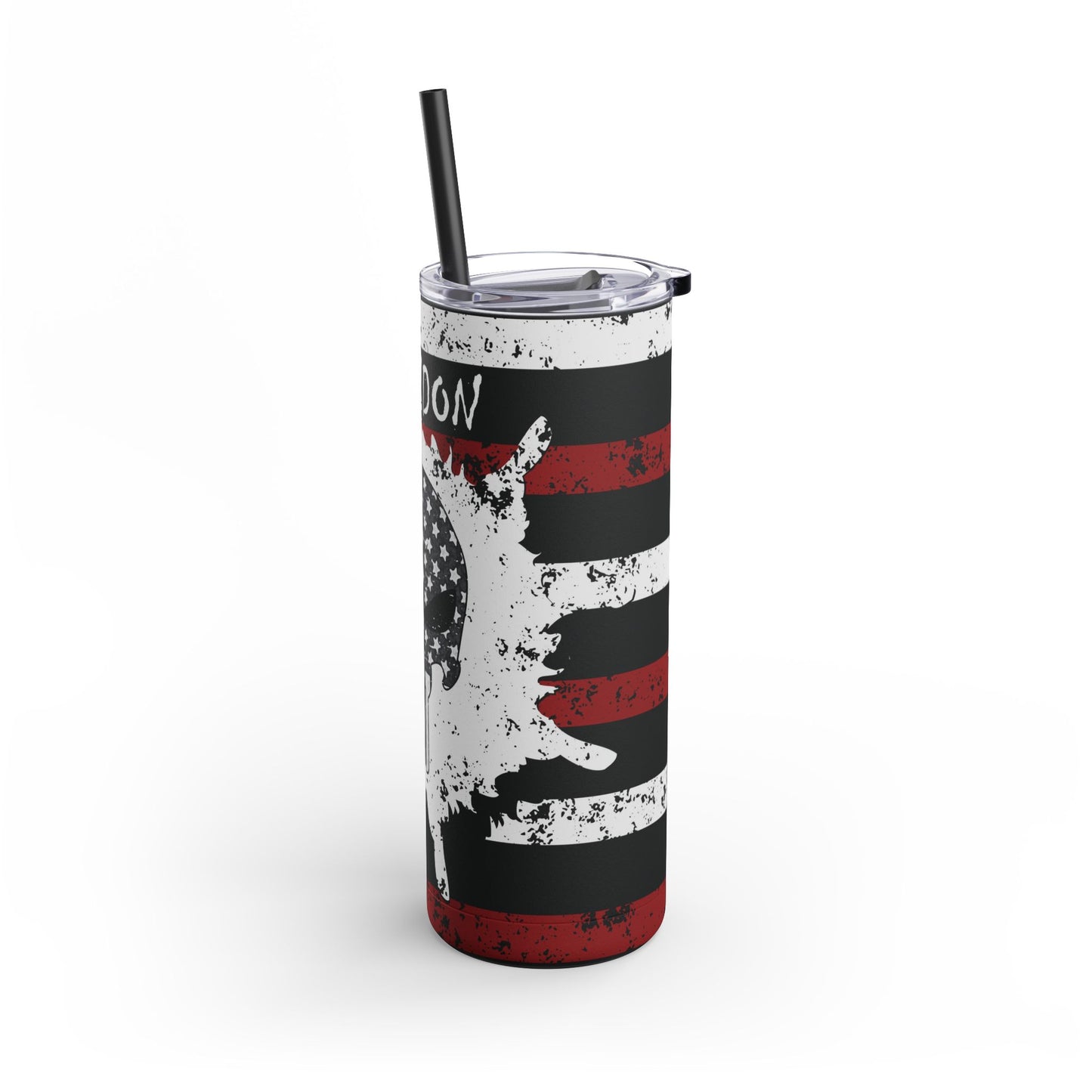 Personalized Firefighter Skinny Matte Tumbler, 20oz with lid and straw. Perfect gift for those in the Fire fighter profession.