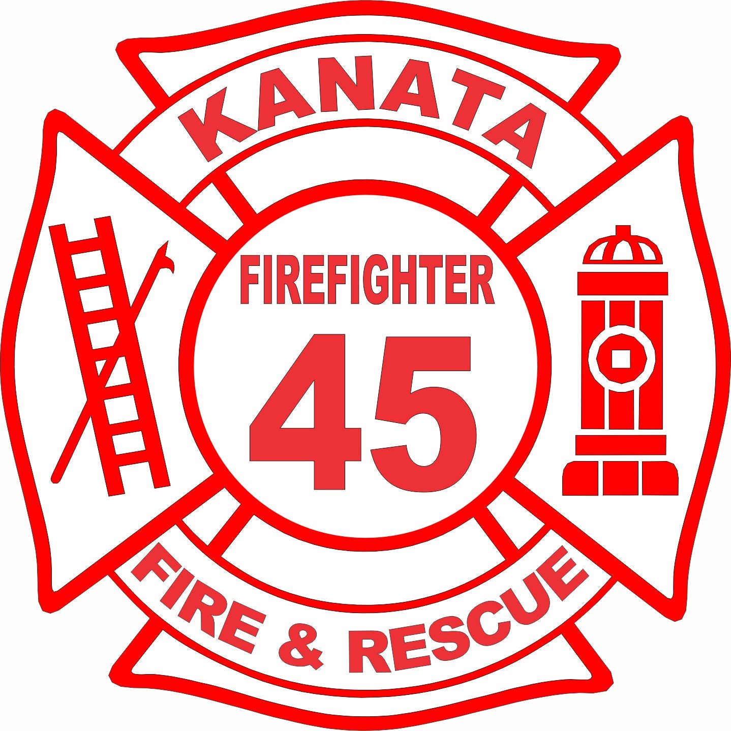 Custom Decal with your Dept name and Firefighter number Fire & Rescue